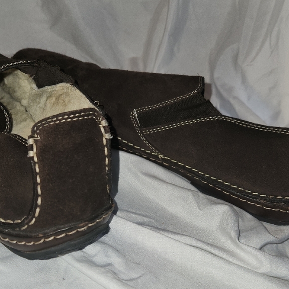 Cole Haan Men Suede Slip On Shoe With Tread Shearing Leather Brown Size 12